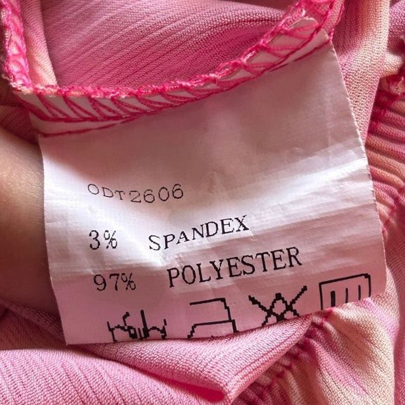 Women’s Pink Palm Leaf Print Deep V-Neck Flutter Sleeve Romper- Size Small - Picture 10 of 16